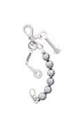 A606 metal bag charm with silver beads industrial style accessory
